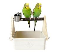 Soporte para pájaros, soporte de escritorio para pájaros con cuencos dobles, comedero para loros, cacatúas, colibríes, palomas, cuáqueros, pájaros y jardines