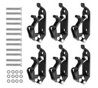 Soporte para palas para barras de techo, 6 unidades, soporte de pala para baca de techo, pinzas de metal y goma, accesorios para camiones con tornillos y tuercas, soporte para barra de techo (negro)