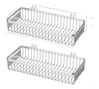 Soporte para palillos de acero inoxidable 304 con ventilación transpirable de 360 grados para un secado rápido, escurridor de cubiertos y gancho lateral para una mejor organización de la cocina (2 x L