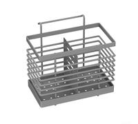Soporte para palillos montado en la pared, soporte de almacenamiento para palillos, multifuncionales para utensilios con drenaje integrado para palillos, tenedores, 16 x 15 x 10 cm (gris)