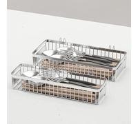 Soporte para palillos y organizador de utensilios de acero inoxidable 304 con diseño de escurridor de cubiertos y ventilación de 360 grados, incluye gancho lateral para colgar para un fácil uso (L)