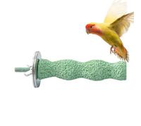 Soporte para palitos de loro para pájaros, piedra molar de calcio, juguete natural para masticar, de molienda de patas de superficie rugosa para cacatúas, cacatúas, loros, conures, periquitos