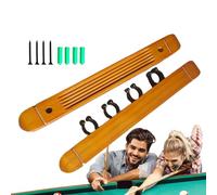 Soporte para Palos de para Piscina, 4 Clips para Tacos, Estante de Pared, Resistente y montado en la Pared, Elegante estantería de exhibición de Tacos de Madera Dura, práctico Accesorio para