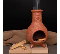 Soporte para palosanto de terracota hecho a mano con diseño de cara de sol, mini quemador de incienso para salvia y copal, regalos pensados para meditación, yoga, aromaterapia