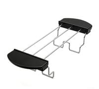 Soporte para pan de acero inoxidable para 6 rebanadas, rejilla de refrigeración de diseño clásico para horno y freidora de aire, accesorios de 26 cm (negro recto)