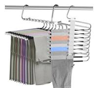 Soporte para Pantalones de 9 Niveles, Plegable y Ahorra Espacio, de Acero Inoxidable, Antideslizante y Multifuncional, Ideal para Pantalones, Jeans y Ropa (Negro)