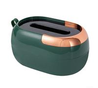 Soporte para pañuelos de boca ancha con mecanismo de resorte integrado para tirar suavemente y evitar que el tejido se atasque, adecuado para colocar en la pared o la mesa (verde)