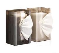Soporte para pañuelos montado en la pared, 1 paquete o 2 cajas de pañuelos acrílicos para baño y cocina, instalación sin taladro, diseño de ahorro de espacio, organización del hogar (transparente +