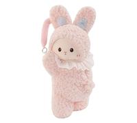 Soporte para pañuelos para automóvil: dispensador de Toallas de Papel con diseño de Conejo de Peluche, Estuche de Almacenamiento Colgante de Tela Suave con fácil Apertura, Accesorio Decorativo