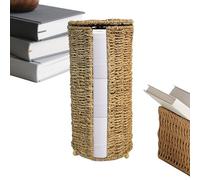 Soporte para Papel Higiénico - Cesta Tejida Hecha A Mano con Tapa, Soporte Decorativo para Almacenamiento De Pañuelos De Baño, Organizadora De Papel Higiénico Rústica para Baño, Hogar, Gabinete D