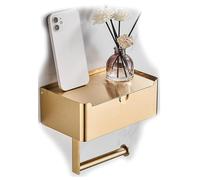 Soporte para papel higiénico con estante, dispensador de toallitas de baño, soporte de rollo de papel higiénico de acero inoxidable, toallita desechable, elegante accesorio de baño