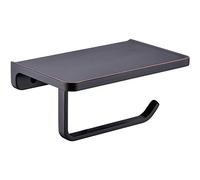 Soporte para Papel higiénico con Estante para teléfono, dispensador de Rollos de pañuelos montado en la Pared para baño, Bronce aceitado