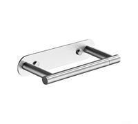Soporte para papel higiénico de acero inoxidable montado en la pared con mecanismo giratorio para un fácil cambio de rollo, instalación de masilla automática y tornillo oculto (cepillado)