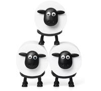 Soporte para papel higiénico de oveja, divertido juego de baño de pie, soporte para rollo de papel higiénico de oveja negra con impresión 3D, bonito almacenamiento de baño, juego de 3 (3 piezas)