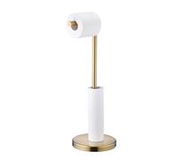 Soporte para Papel higiénico Dorado con Reserva, Soporte Independiente para Rollo de Papel higiénico, Moderno Acabado en Oro Cepillado, Acero Inoxidable Sus 304, Beelee BA7782BG