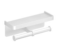 Soporte para papel higiénico, organizador de capacidad de 2 rollos, estante de almacenamiento adicional, patas de goma antideslizantes, soporte compacto para baños, caravanas y espacios pequeños que