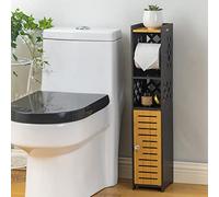 Soporte para Papel higiénico, Soporte para Papel higiénico detrás de Almacenamiento de Inodoro, Soporte de baño con Inserto de Soporte de Papel higiénico, gabinete de Almacenamiento Delgado para