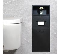 Soporte para Papel higiénico y Ducha de Acero Inoxidable 304, Estante de Almacenamiento para baño Incorporado Que Ahorra Espacio con estantes y un contenedor de Basura (7.8 Pulgadas de Ancho