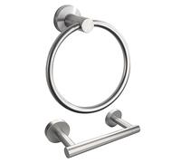 Soporte para Papel higiénico y toallero, Soporte para Toallas montado en la Pared Sus 304 de Acero Inoxidable Doble Poste Giratorio Ajustable TP Grande Mega Roll Holder - níquel Cepillado