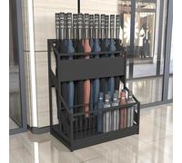 Soporte para paraguas con peso con bandeja extraíble, soporte resistente para exteriores, para entrada del hogar, patio y jardín, sostiene de forma segura paraguas bastones y bastones para caminar
