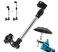 Soporte para paraguas para cochecito bicicleta abrazadera para paraguas soporte retráctil ajustable de 360° de acero