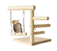 Soporte para parque de loros de madera | Árbol de pájaros naturales con plataforma para perca | Soporte para pájaros duraderos sin deslizamiento para periquitos, cockatiel y otras aves pequeñas