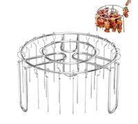 Soporte para parrilla de horno, soporte para brocheta de freidora de aire, pincho de acero inoxidable resistente al calor, a prueba de óxido, reutilizable, antiadherente, herramienta de chef para