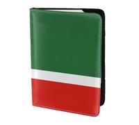 Soporte para pasaporte con bandera de la República de Chechenia de 5.5 pulgadas, piel auténtica, unisex, soporte plegable para pasaporte