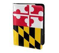 Soporte para pasaporte con estampado de bandera de Maryland, artículos esenciales de viaje, cartera antirrobo para tarjetas y pasaportes, tamaño para adaptarse a todos los pasaportes estándar