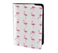 Soporte para pasaporte con estampado de flamencos en blanco, artículos esenciales de viaje, cartera antirrobo para tarjetas y pasaportes, tamaño para adaptarse a todos los pasaportes estándar