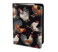 Soporte para pasaporte con estampado de gallos franceses, artículos esenciales de viaje, cartera antirrobo para tarjetas y pasaportes, tamaño para adaptarse a todos los pasaportes estándar