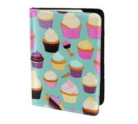 Soporte para pasaporte con estampado de magdalenas, artículos esenciales de viaje, cartera antirrobo para tarjetas y pasaportes, tamaño para adaptarse a todos los pasaportes estándar