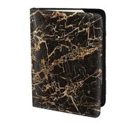 Soporte para pasaporte con estampado de mármol dorado, artículos esenciales de viaje, cartera antirrobo para tarjetas y pasaportes, tamaño para adaptarse a todos los pasaportes estándar