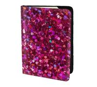 Soporte para pasaporte con estampado de purpurina, artículos esenciales de viaje, cartera antirrobo para tarjetas y pasaportes, tamaño para adaptarse a todos los pasaportes estándar