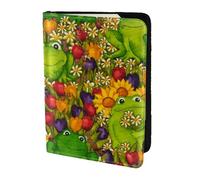 Soporte para pasaporte con estampado de ranas, artículos esenciales de viaje, cartera antirrobo para tarjetas y pasaportes, tamaño para adaptarse a todos los pasaportes estándar