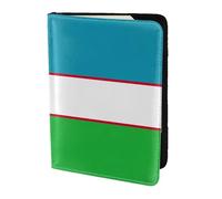 Soporte para pasaporte con impresión de bandera de la República de Uzbekistán, artículos esenciales de viaje, cartera antirrobo para tarjetas y pasaportes, tamaño para adaptarse a todos los pasaportes