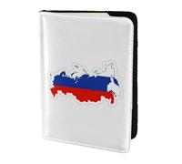 Soporte para pasaporte con impresión de mapa de bandera rusa, artículos esenciales de viaje, cartera antirrobo para tarjetas y pasaportes, tamaño para adaptarse a todos los pasaportes estándar