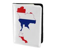 Soporte para pasaporte con impresión de mapa de la bandera de Tailandia, artículos esenciales de viaje, cartera antirrobo para tarjetas y pasaportes, tamaño para adaptarse a todos los pasaportes