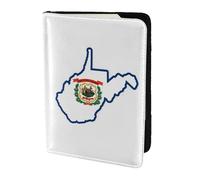 Soporte para pasaporte con impresión de mapa de la bandera del estado de Virginia Occidental, artículos esenciales de viaje, cartera antirrobo para tarjetas y pasaportes, tamaño para adaptarse a todos