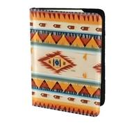 Soporte para pasaporte con impresión de nativos americanos, artículos esenciales de viaje, cartera antirrobo para tarjetas y pasaportes, tamaño para adaptarse a todos los pasaportes estándar