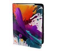 Soporte para pasaporte con impresión de salpicaduras de pintura, artículos esenciales de viaje, cartera antirrobo para tarjetas y pasaportes, tamaño para adaptarse a todos los pasaportes estándar