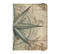 Soporte para pasaporte de cuero con ilustración de vida marina envejecida, combo de pasaporte y tarjetero de vacunación, combo de documentos de viaje para mujeres y hombres, Ilustración de placa de