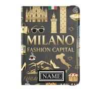 Soporte para pasaporte de cuero con nombre personalizado para viajes, antirrobo, dinero y tarjetero, para viajes familiares, accesorios imprescindibles de Florencia, ciudad renacentista, Milan Fashion