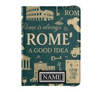 Soporte para pasaporte de cuero con nombre personalizado para viajes, antirrobo, dinero y tarjetero, para viajes familiares, accesorios imprescindibles de Florencia, ciudad renacentista, Roma italiana