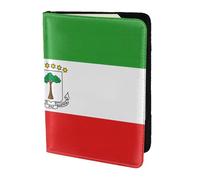 Soporte para pasaporte de la bandera de Guinea Ecuatorial de 5.5 pulgadas, piel auténtica, unisex, soporte plegable para pasaporte