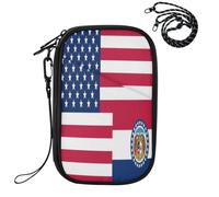 Soporte para pasaporte para hombres de viaje, bandera de los Estados Unidos | Organizador de documentos de viaje con protector para pasaporte para hombre, ultrafino
