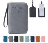 Soporte para pasaporte para viajes, mujeres y hombres, funda multifuncional con bloqueo RFID, soporte para pasaporte, ranuras para tarjetas, organizador de documentos, correa de muñeca, c, Carry On