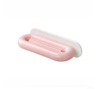 Soporte para pasta de dientes de baño, montado en la pared, organizador dispensador de limpiador facial sin taladro, tira de sujeción fuerte para ahorrar espacio de almacenamiento de artículos de