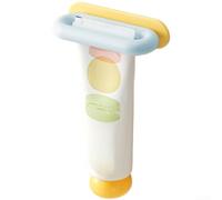 Soporte para pasta de dientes de baño, montado en la pared, organizador dispensador de limpiador facial sin taladro, tira de sujeción fuerte para ahorrar espacio de almacenamiento de artículos de