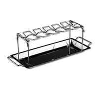 Soporte para patas de pollo de acero inoxidable con bandeja de recogida para 12 patas de pollo para horno, alitas de pollo, soporte para verduras